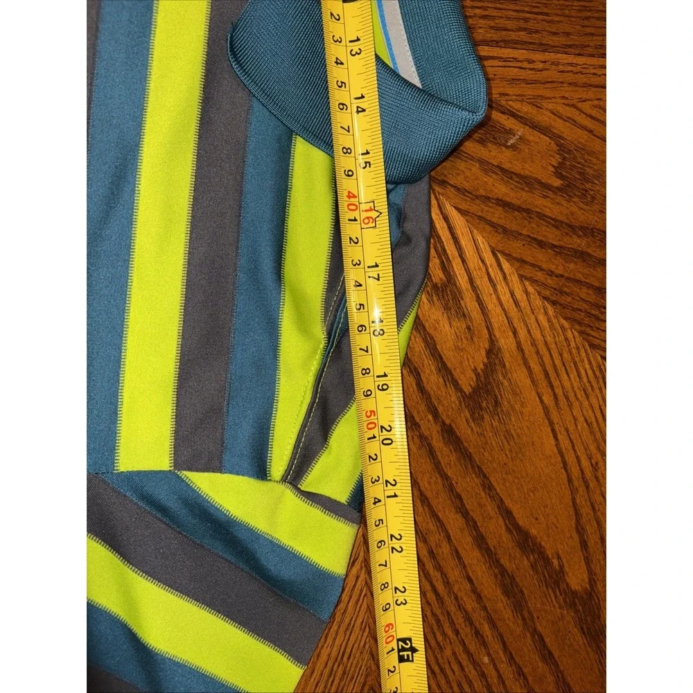 Columbia‎ Men's XL Polo Omni-Shade Green Striped Short Sleeve Golf Polo Shirt